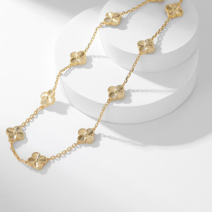 [baslovejewels]CLOVER 10 MOTIFS LASER NECKLACE