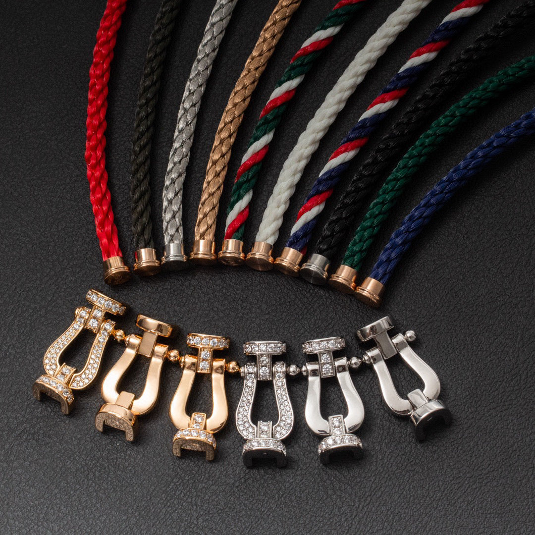 [baslovejewels]FORCE LARGE HORSESHOE FULL DIAMOND BRACELET ROSE GOLD