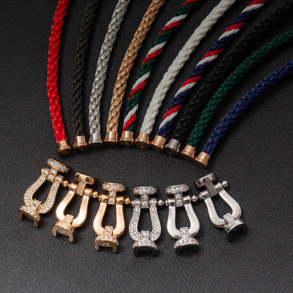 [baslovejewels]FORCE LARGE HORSESHOE FULL DIAMOND BRACELET ROSE GOLD