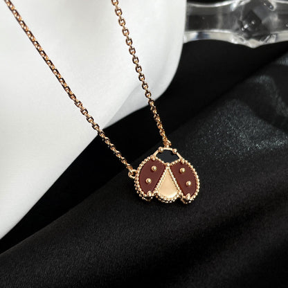 [Basjewels]LUCKY  CARNELIANS LADYBUG NECKLACE