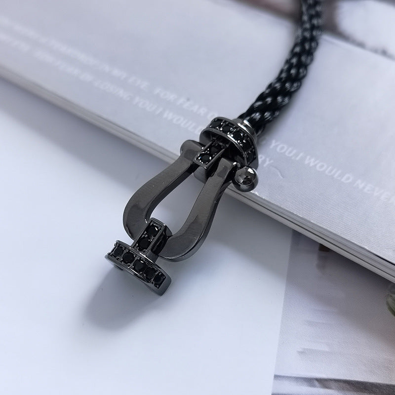 [baslovejewels]FORCE LARGE SERIES HORSESHOE BLACK SAMURAI BRACELET