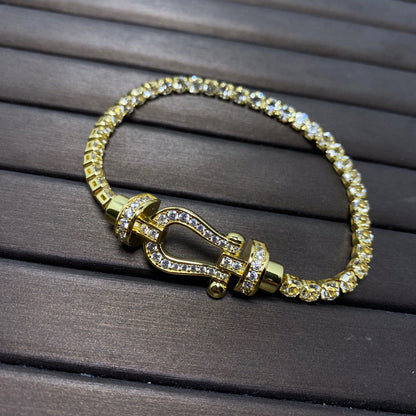 [Basjewels]FORCE  HORSESHOE  DIAMOND TENNIS BRACELET