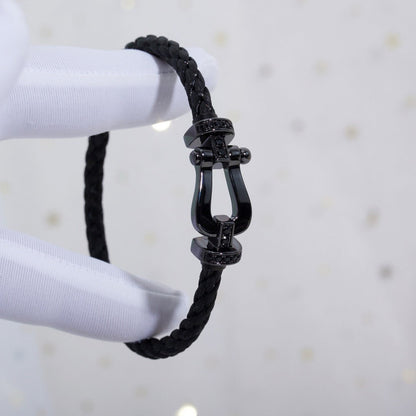 [Basjewels]FORCE LARGE SERIES HORSESHOE BLACK SAMURAI BRACELET