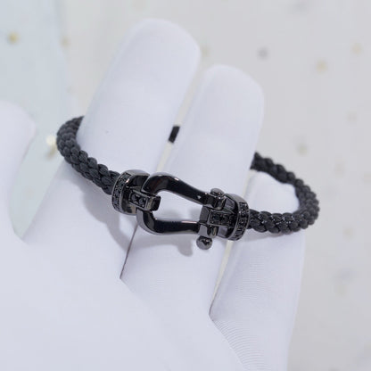 [Basjewels]FORCE LARGE SERIES HORSESHOE BLACK SAMURAI BRACELET