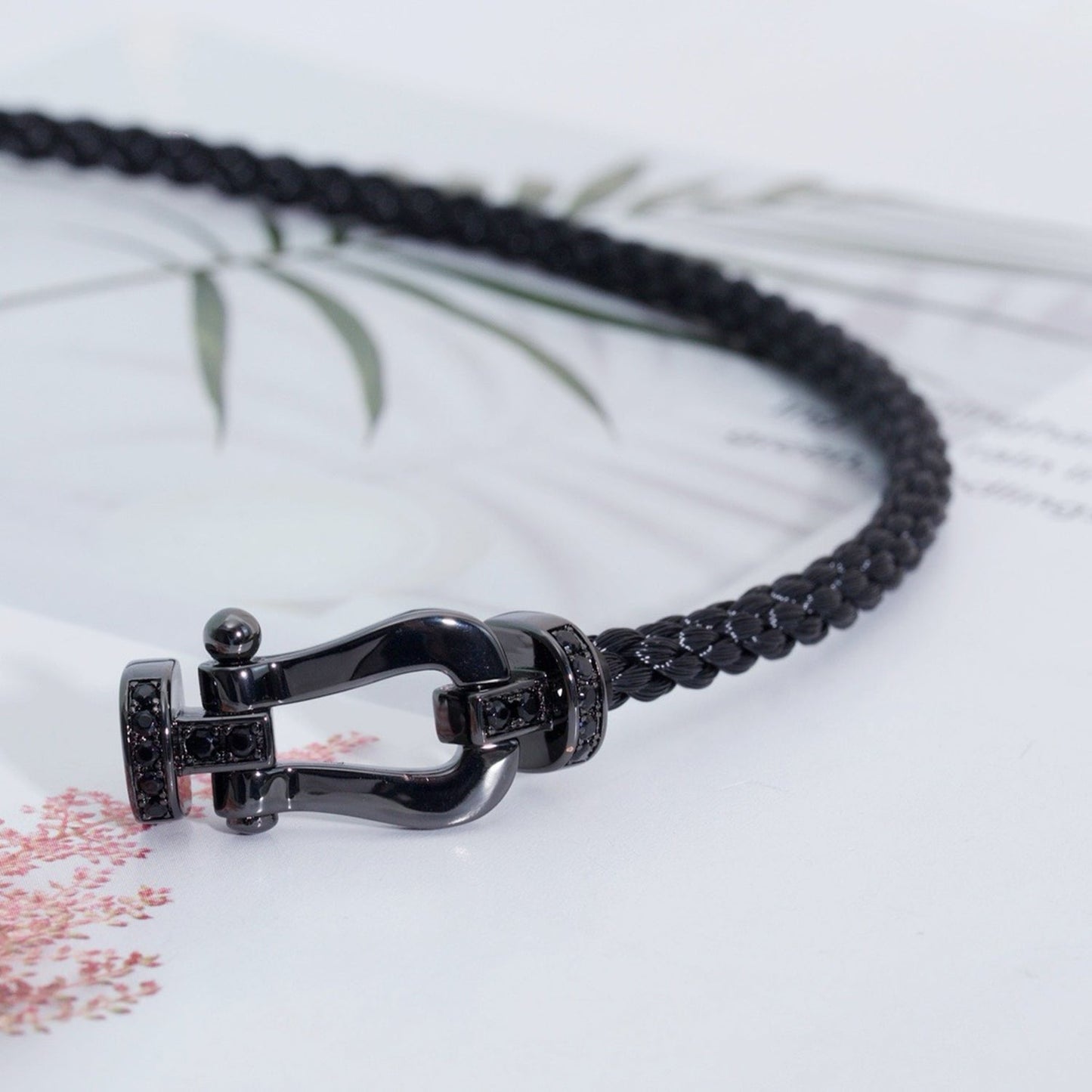 [baslovejewels]FORCE LARGE SERIES HORSESHOE BLACK SAMURAI BRACELET