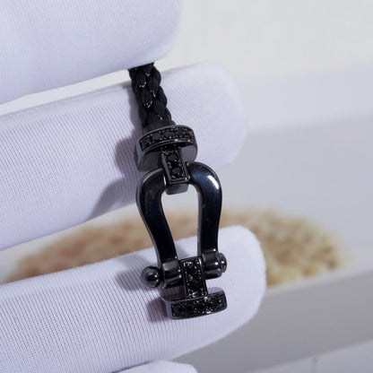 [Basjewels]FORCE LARGE SERIES HORSESHOE BLACK SAMURAI BRACELET