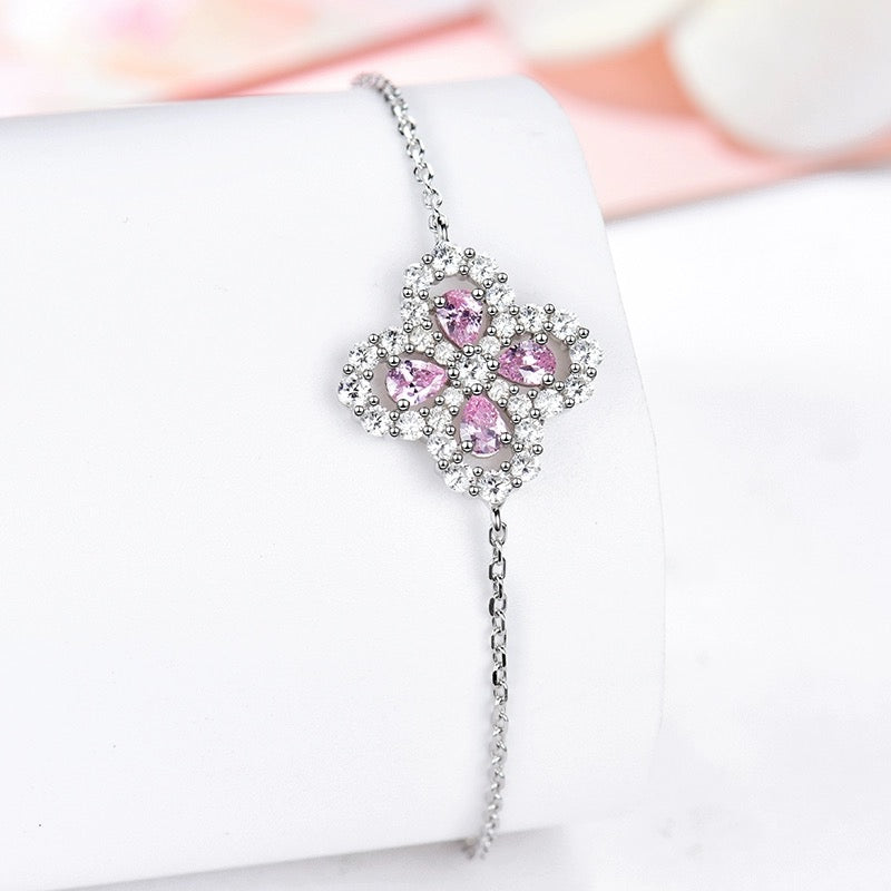 [Basjewels]LOOP BRACELET FULL MOTIF DIAMOND 16MM SILVE