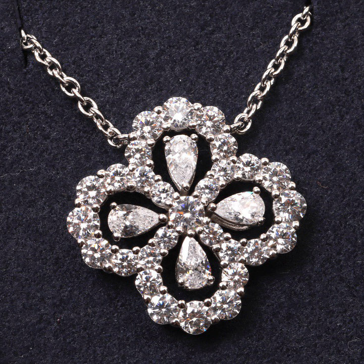 [baslovejewels]LOOP NECKLACE FULL MOTIF DIAMOND 16MM MULTIPLE COLORS