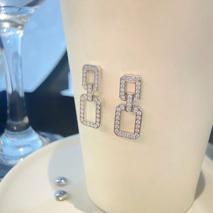 [baslovejewels]LINKS MEDIUM EARRINGS DIAMOND