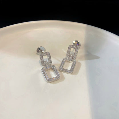 [Basjewels]LINKS MEDIUM EARRINGS DIAMOND