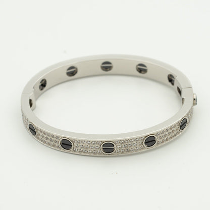 [Basjewels]LOVE BRACELET 6.1MM DIAMOND-PAVED CERAMIC