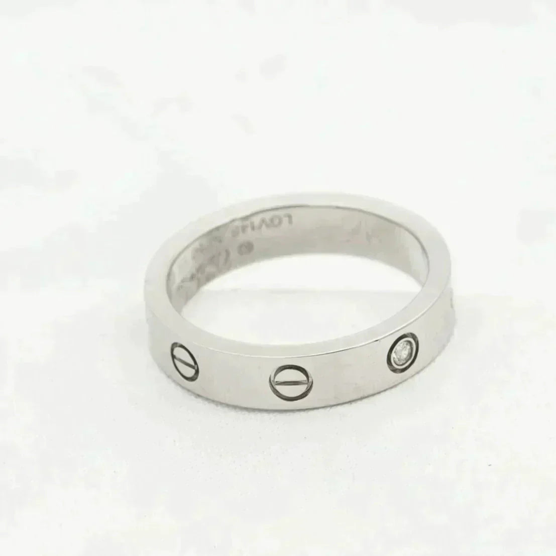 [Basjewels]LOVE RING 4MM 1 DIAMOND SILVER