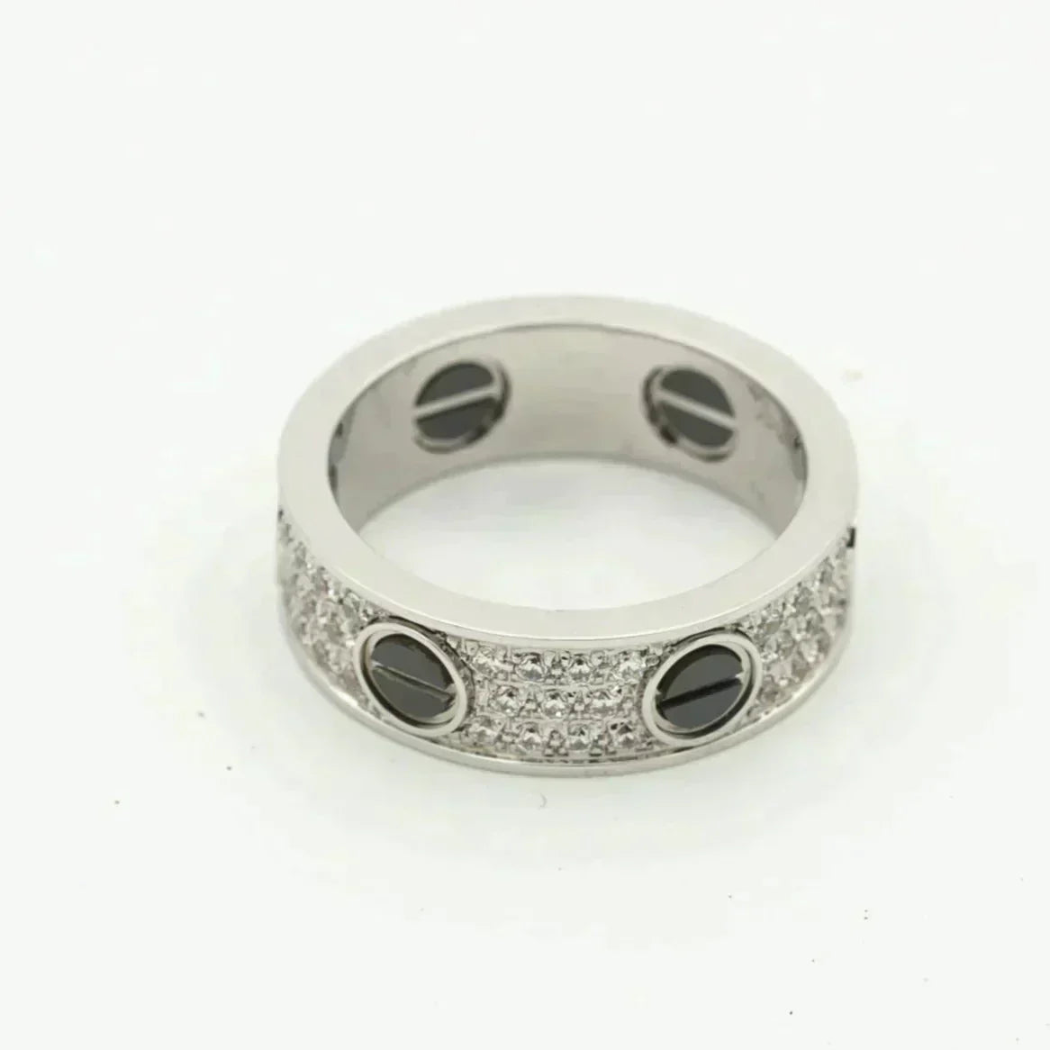 [Basjewels]LOVE RING 5.5MM DIAMONDS PAVED CERAMIC