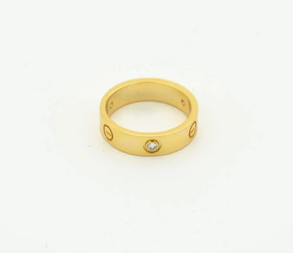 [Basjewels]LOVE RING 4MM 1 DIAMOND GOLD