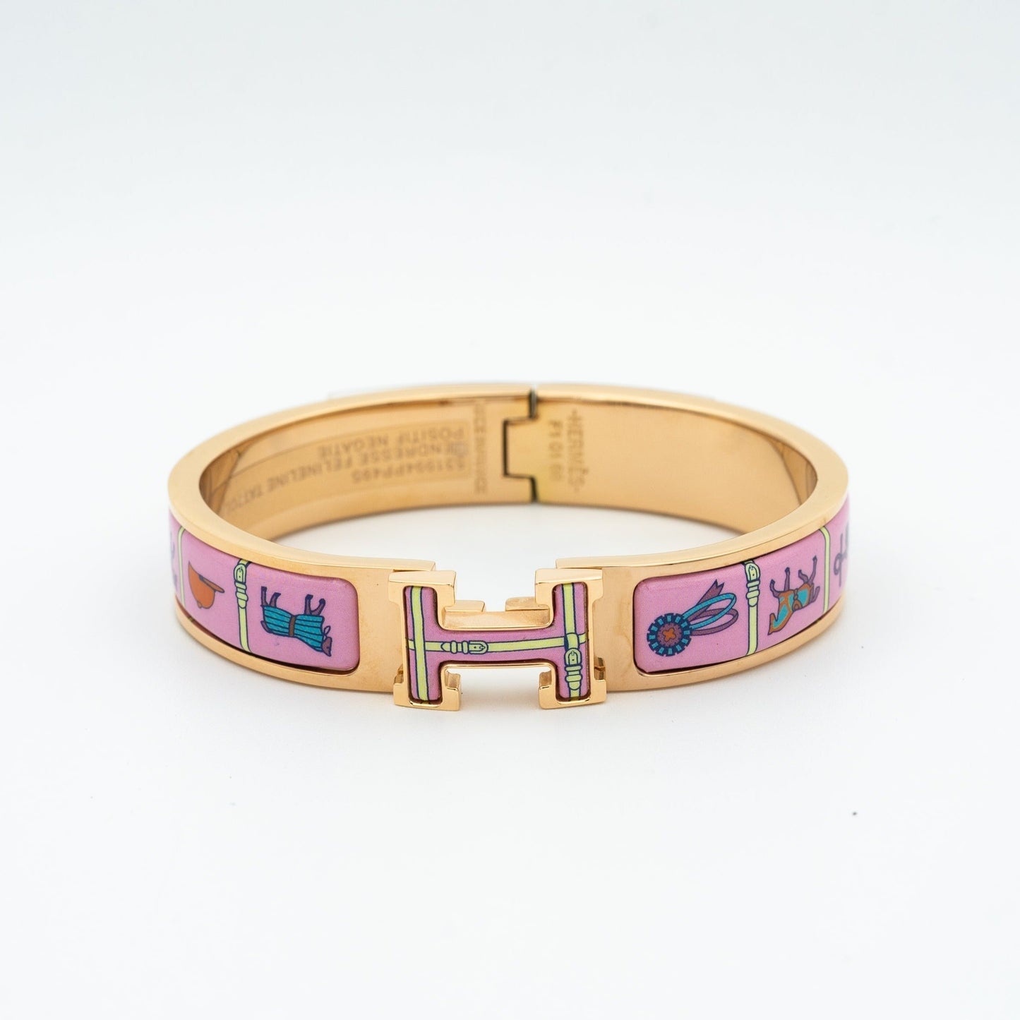 [Basjewels]H PINK GOLD BRACELET PINK CERAMIC