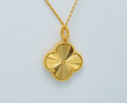 [Basjewels]CLOVER 25MM PEDANT NECKLACE GOLD