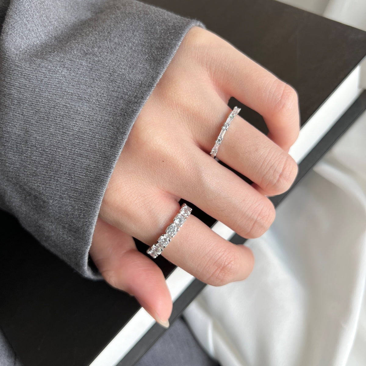 [baslovejewels]Eternity Round Cut Tennis Ring