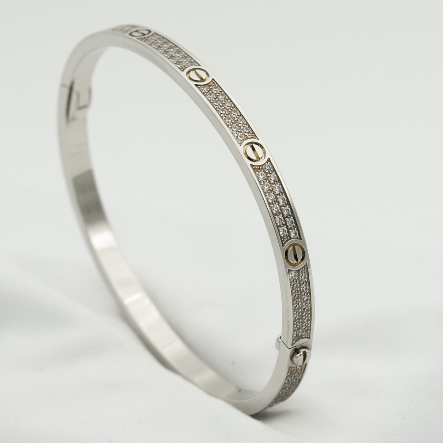 [Basjewels]LOVE BRACELET 3.65MM DIAMOND-PAVED