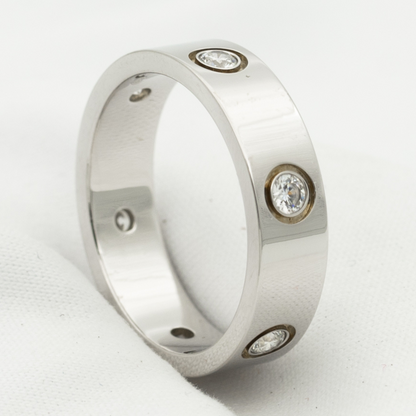 [baslovejewels]LOVE RING 5.5MM 6 DIAMONDS SILVER