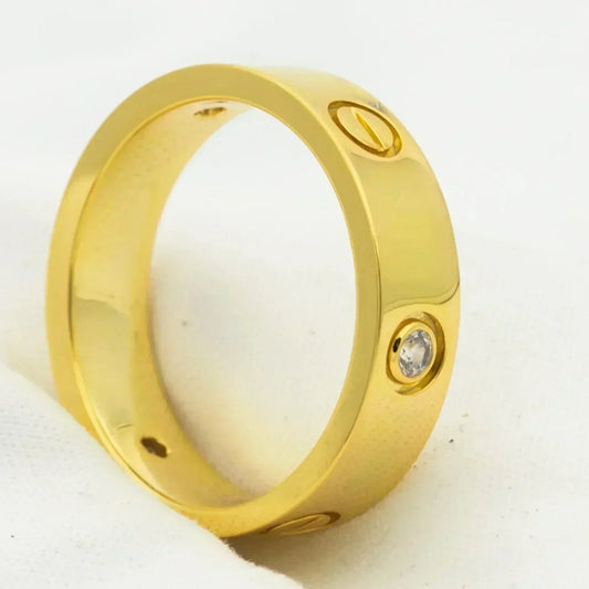 [Basjewels]LOVE RING 5.5MM 3 DIAMONDS GOLD