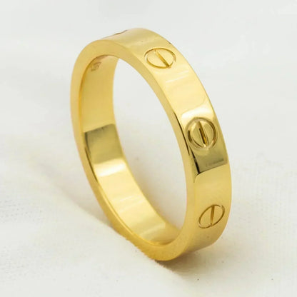 [Basjewels]LOVE RING 4MM 1 DIAMOND GOLD