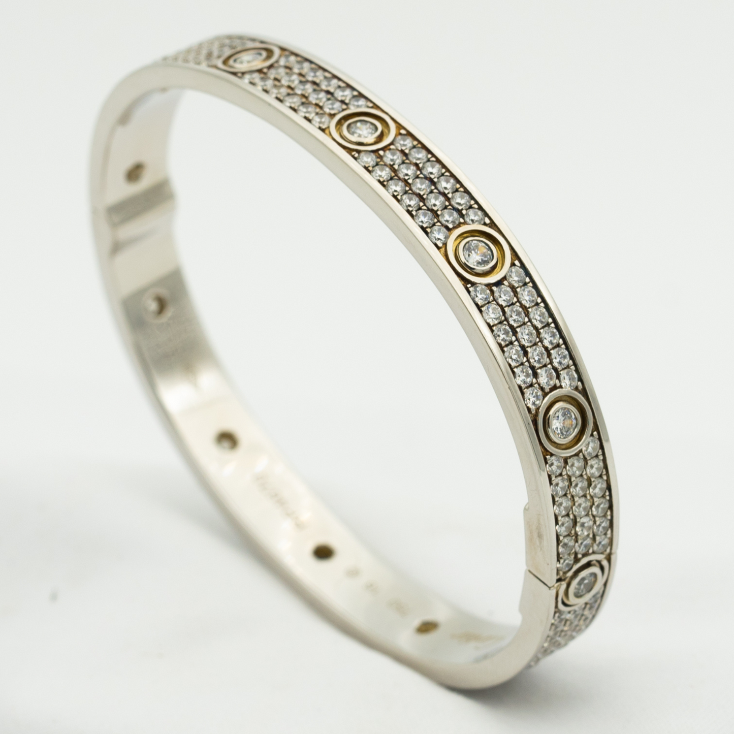 [Basjewels]LOVE BRACELET 6.1MM DIAMOND-PAVED 10 BIG DIAMONDS