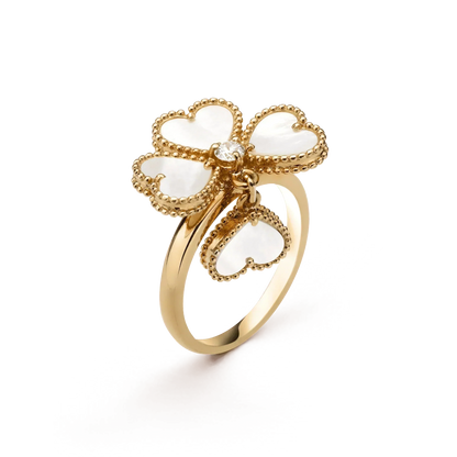 [Basjewels]SWEET CLOVER WHITE MOP RING