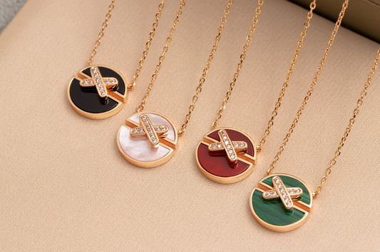 [baslovejewels]JEUX DE PINK GOLD DIAMOND NECKLACE