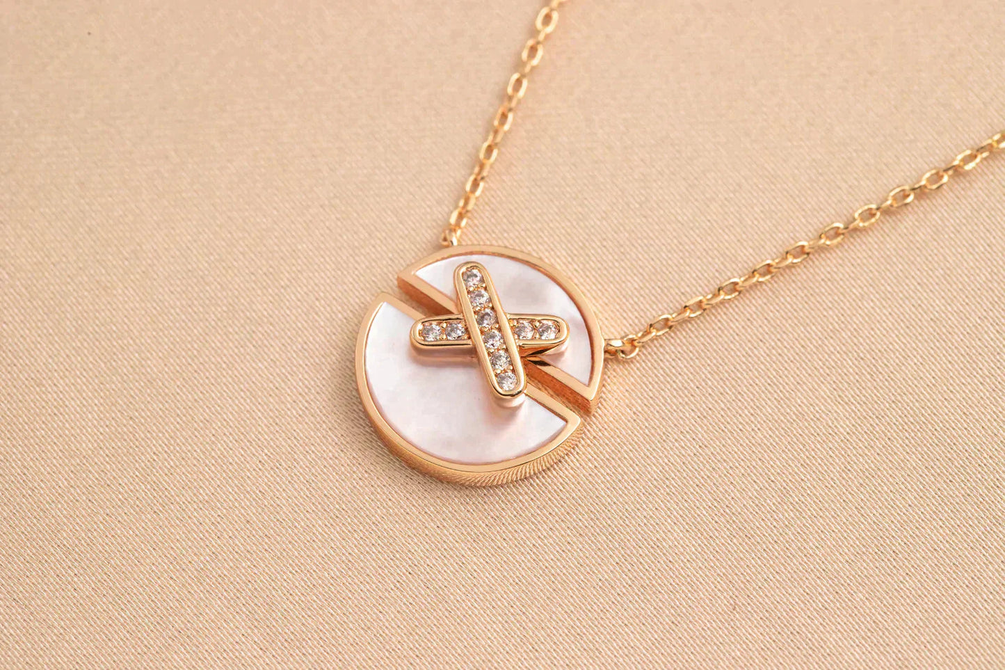 [Basjewels]JEUX DE ROSE GOLD DIAMOND NECKLACE