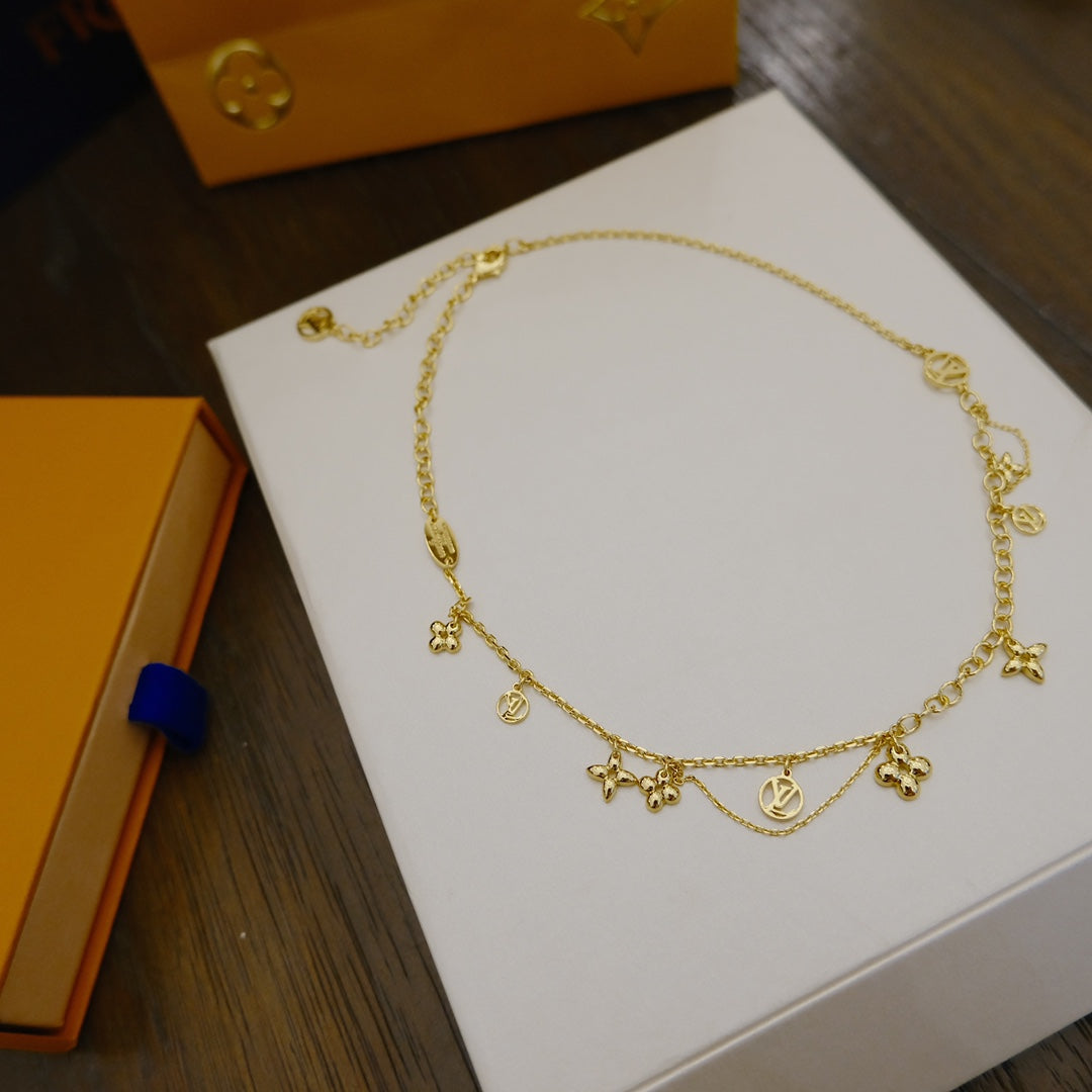 [baslovejewels]BLOOMING SUPPLE NECKLACE BRASS