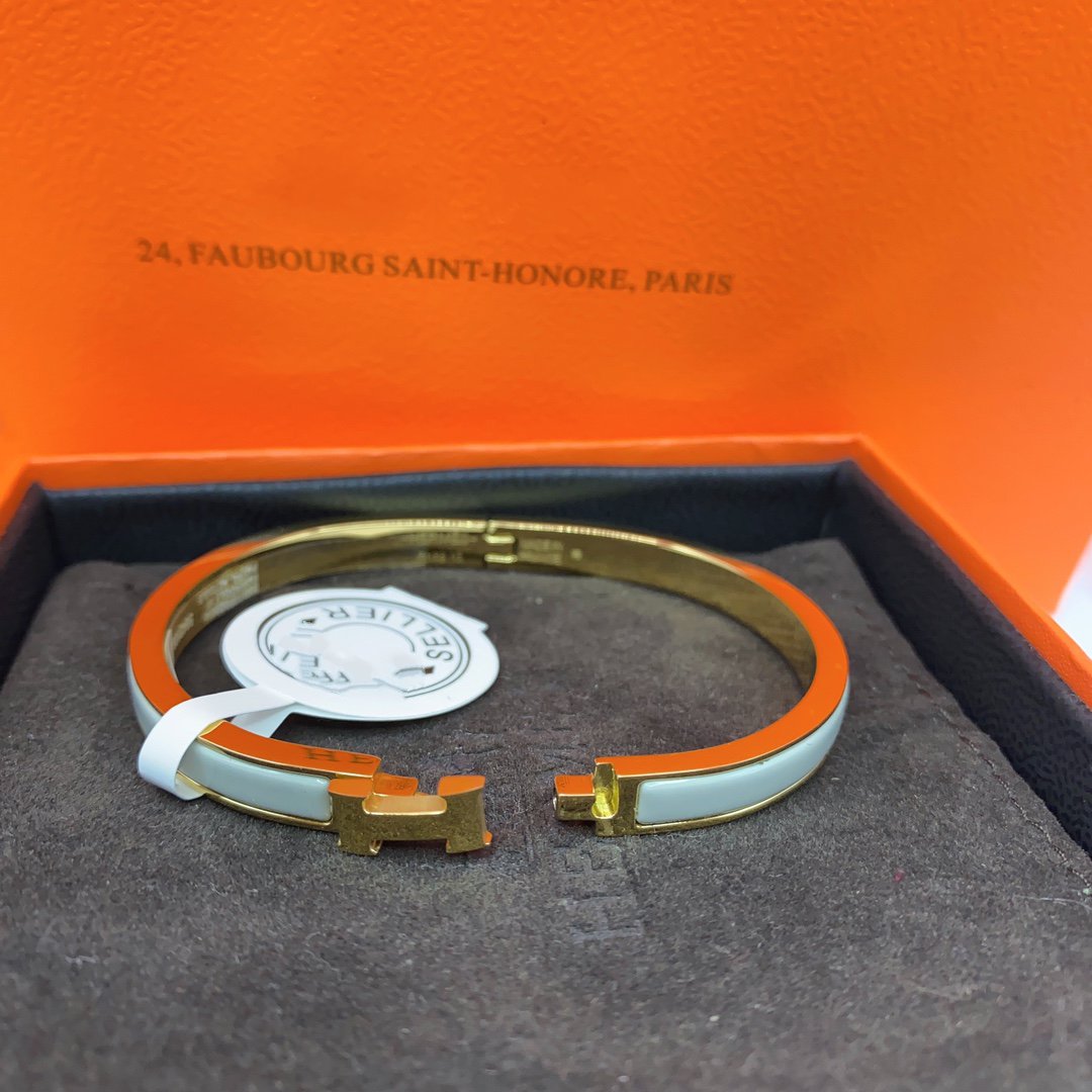 [baslovejewels]CLASSIC HM CLIC GREEN 8MM ENAMEL BRACELET