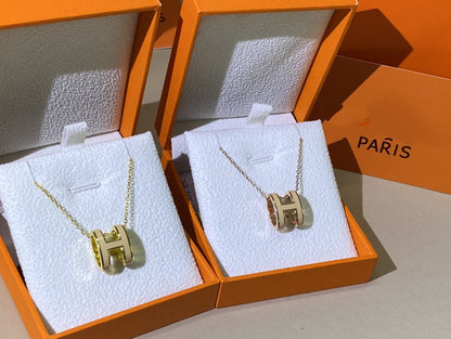 [baslovejewels]HM CLIC YELLOW ENAMEL GOLD NECKLACE