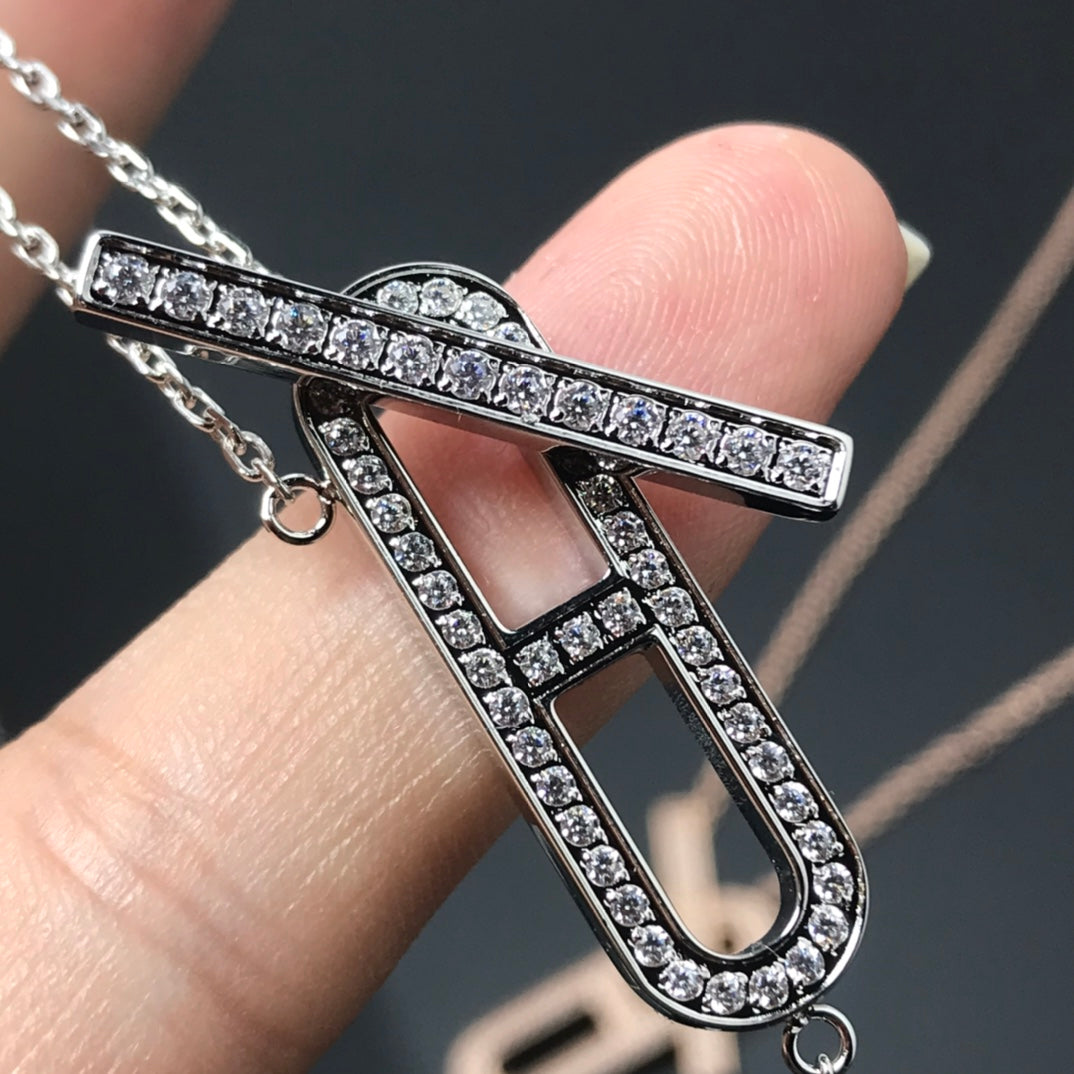 [baslovejewels]HM NECKLACE PLATINUM ROSE GOLD DIAMOND
