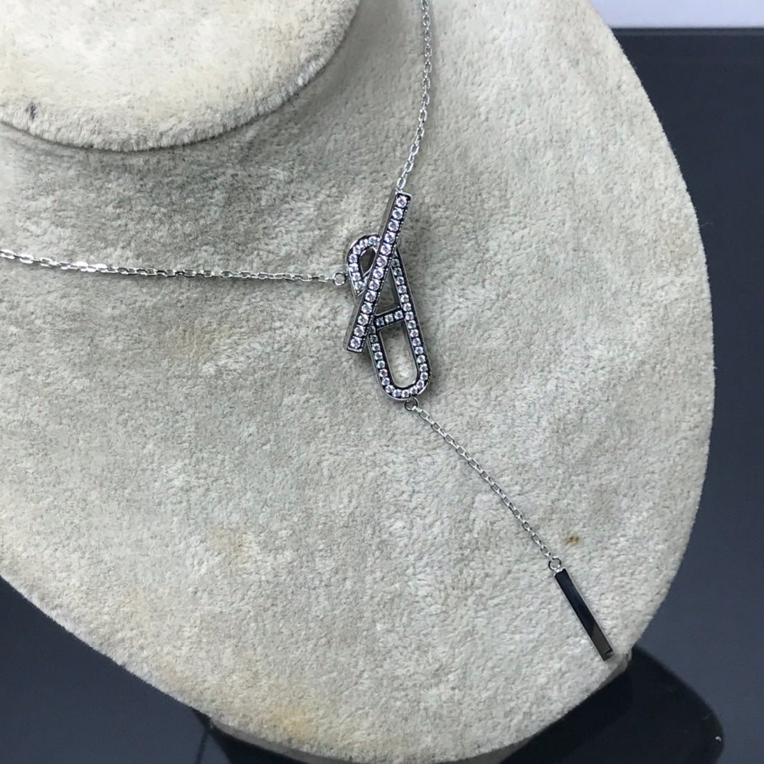 [Basjewels]HM NECKLACE PLATINUM ROSE GOLD DIAMOND