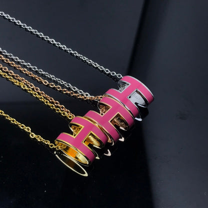 [Basjewels]H NECKLACE PINK