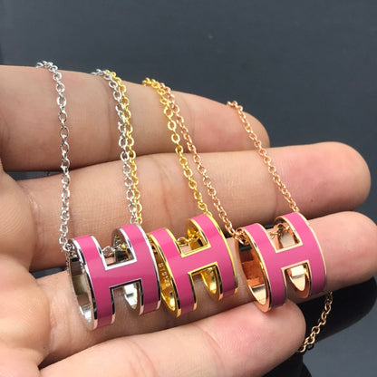 [Basjewels]H NECKLACE PINK