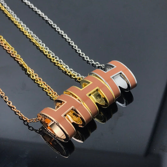 [Basjewels]H NECKLACE BROWN