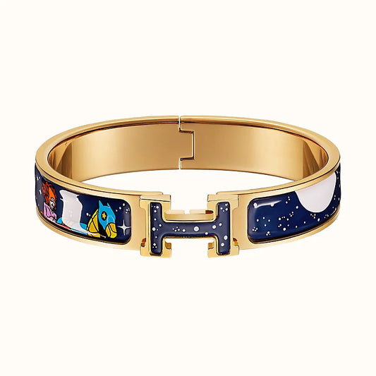 [baslovejewels]H STAR AND MOON BRACELET 12MM