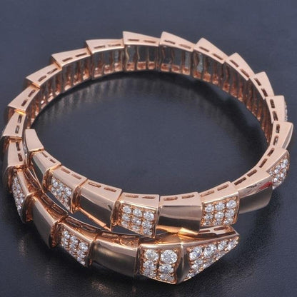 [Basjewels]SERPENTI WIDE BRACELET PINK GOLD DIAMOND