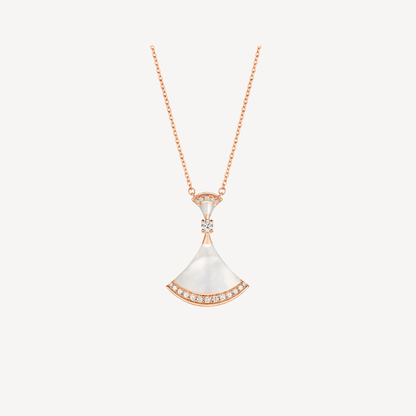 [Basjewels]DREAM NECKLACE MOP PINK GOLD DIAMOND