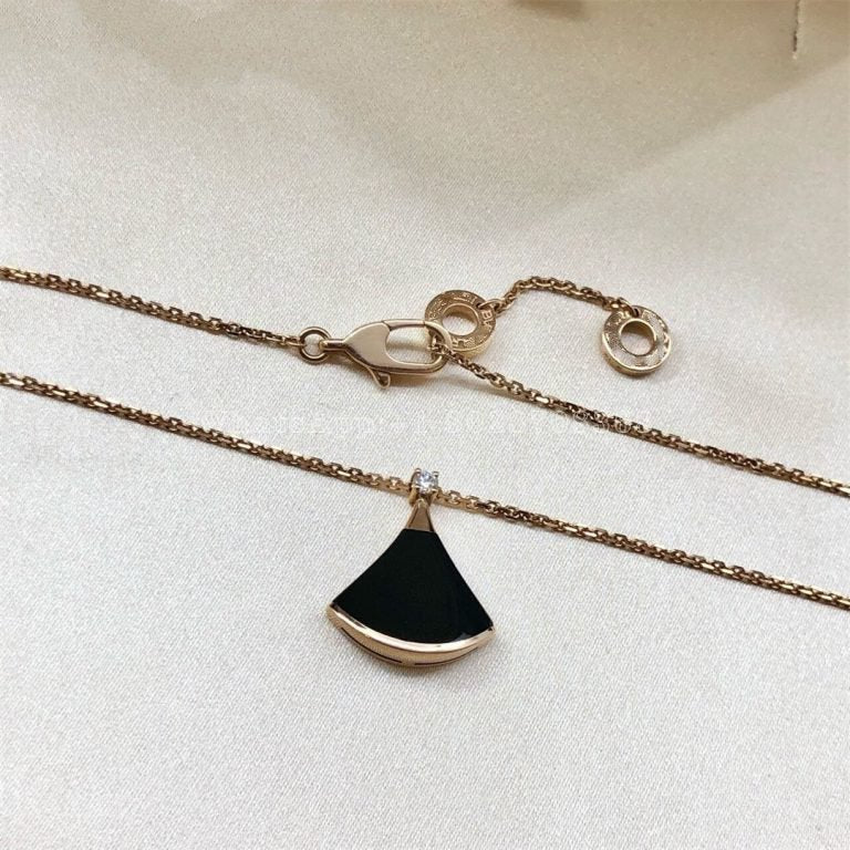 [Basjewels]DREAM NECKLACE ONYX 1 DIAMOND