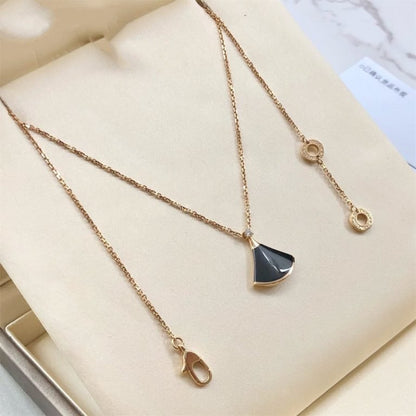 [Basjewels]DREAM NECKLACE ONYX 1 DIAMOND