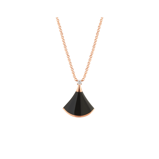 [Basjewels]DREAM NECKLACE ONYX 1 DIAMOND