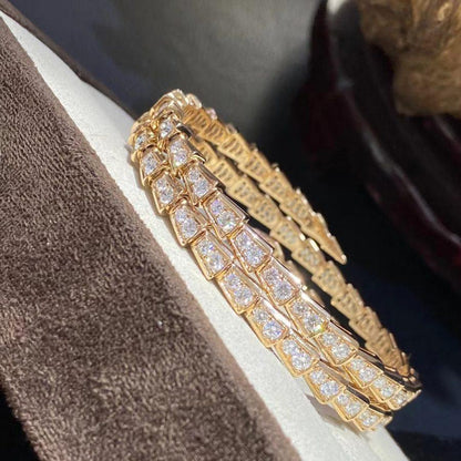 [Basjewels]SERPENTI BRACELET GOLD DIAMOND DOUBLE ROW