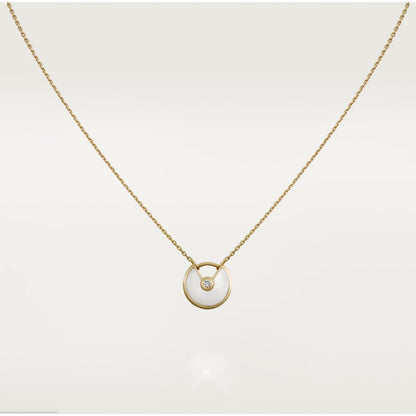 [Basjewels]AMULETTE ROSE GOLD MOP NECKLACE