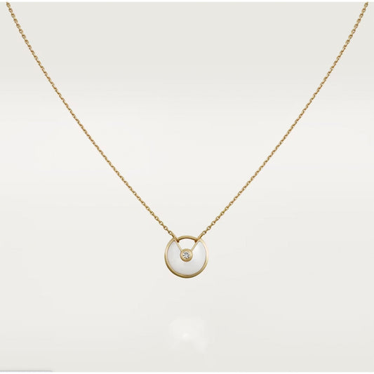 [Basjewels]AMULETTE ROSE GOLD MOP NECKLACE