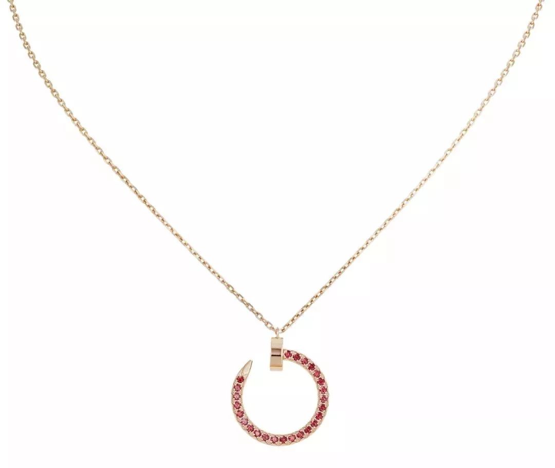 [Basjewels]JUSTE NECKLACE GOLD RED DIAMONDS