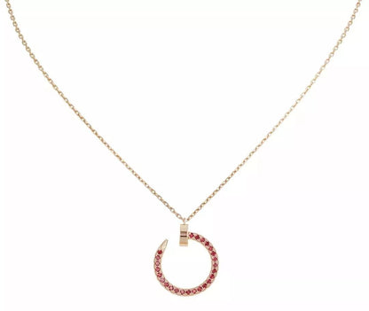 [Basjewels]JUSTE NECKLACE GOLD RED DIAMONDS