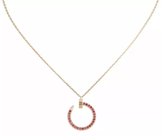 [Basjewels]JUSTE NECKLACE GOLD RED DIAMONDS