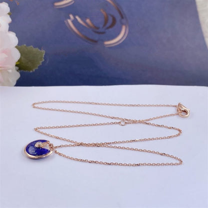 [Basjewels]AMULETTE ROSE GOLD AGATE NECKLACE